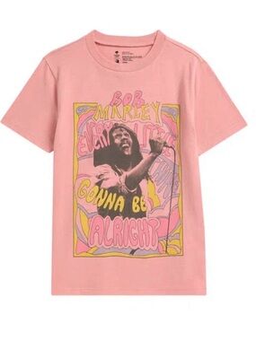 Tucker and Tate KIDS' GRAPHIC T-SHIRT IN PINK BOB MARLEY size 7 NWOT pink